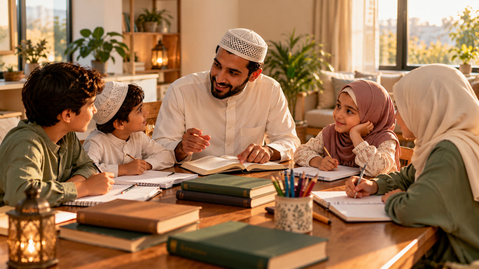 جلسة تعليمية دافئة مع الأطفال