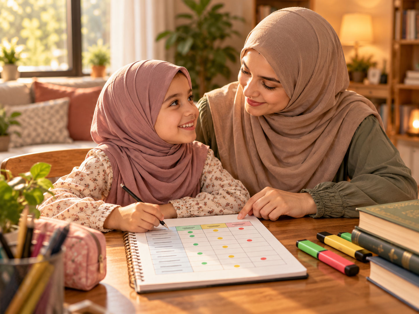 أم وابنتها تتعلمان معًا