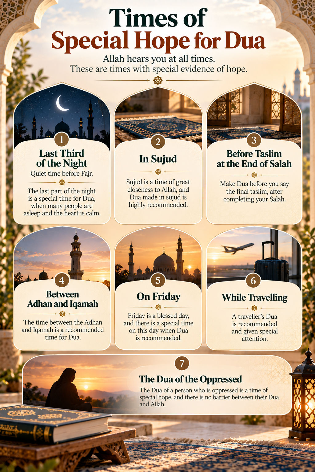 أوقات مباركة للدعاء والأمل