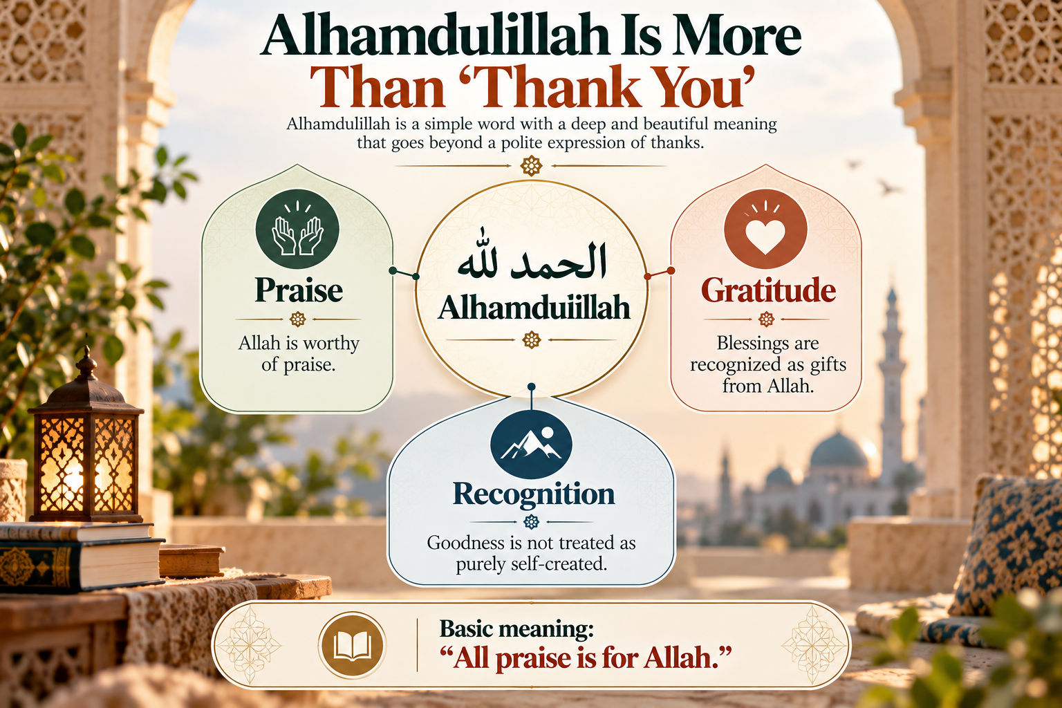 الحمد لله  مدح وامتنان وإدراك