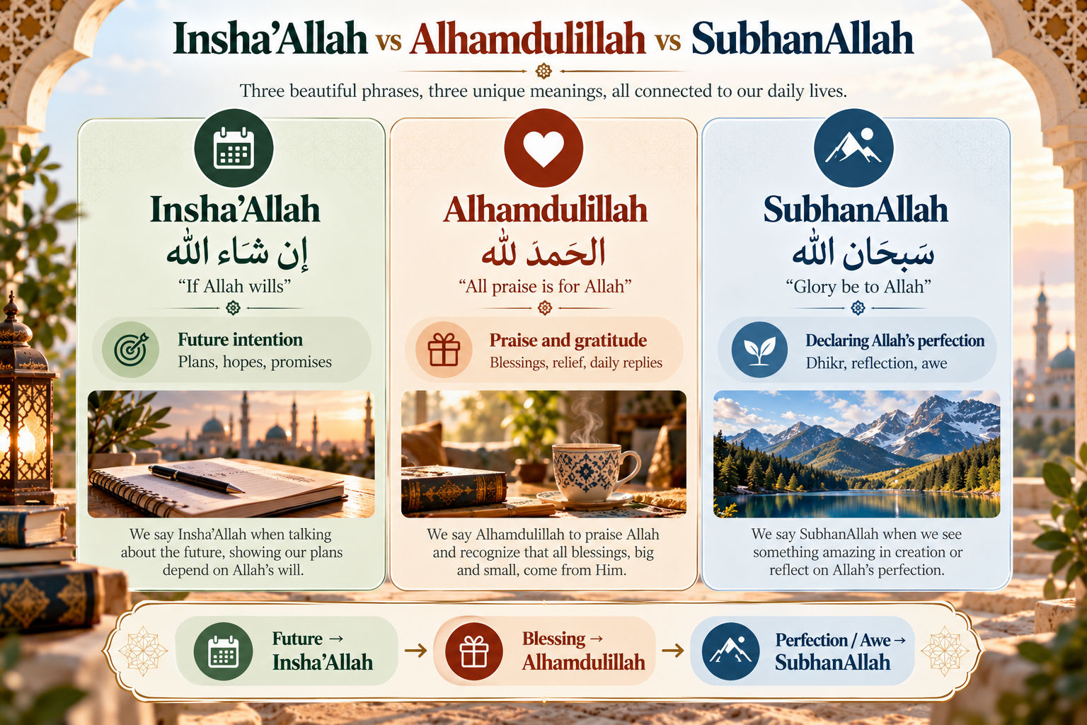 إن شاء الله والحمد لله وسبحان الله