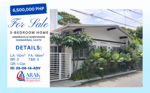 Spacious 3-Bedroom Home in Andreaville Subdivision, Dasmariñas, Cavite