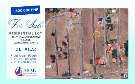150 sqm Residential Lot in Southplains Executive Village, Dasmariñas, Cavite