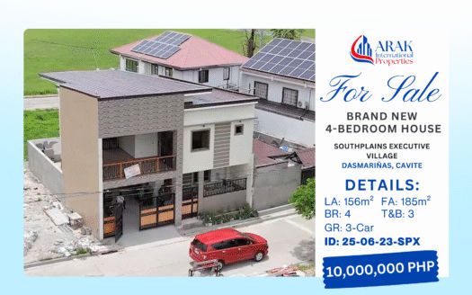156 SQM Lot – Brand-New 4BR Modern House for Sale in South Plains Executive Village, Dasmariñas City