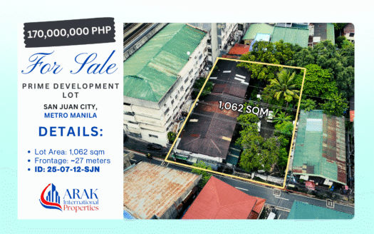 1,062 sqm Prime Development Lot in San Juan City, Metro Manila