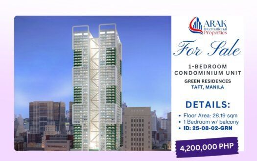 Modern 1-Bedroom Condo at Green Residences – Taft, Manila