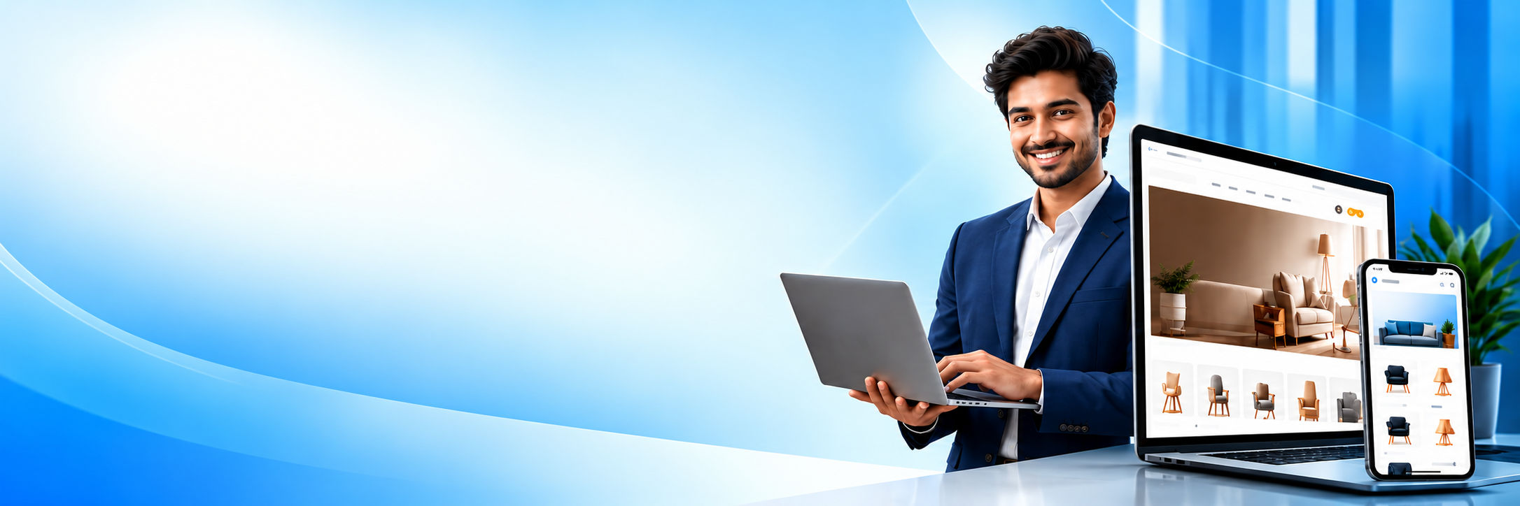 High-converting ecommerce website displayed across desktop and mobile devices