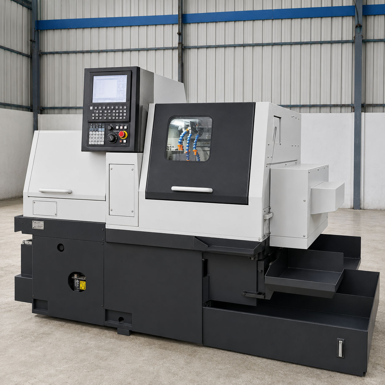 Swiss turn machine production component