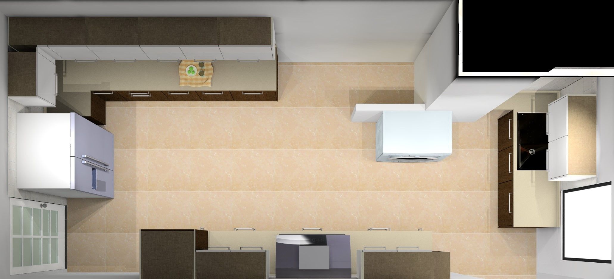 B10 Kitchen 3D View, Vasant Kunj