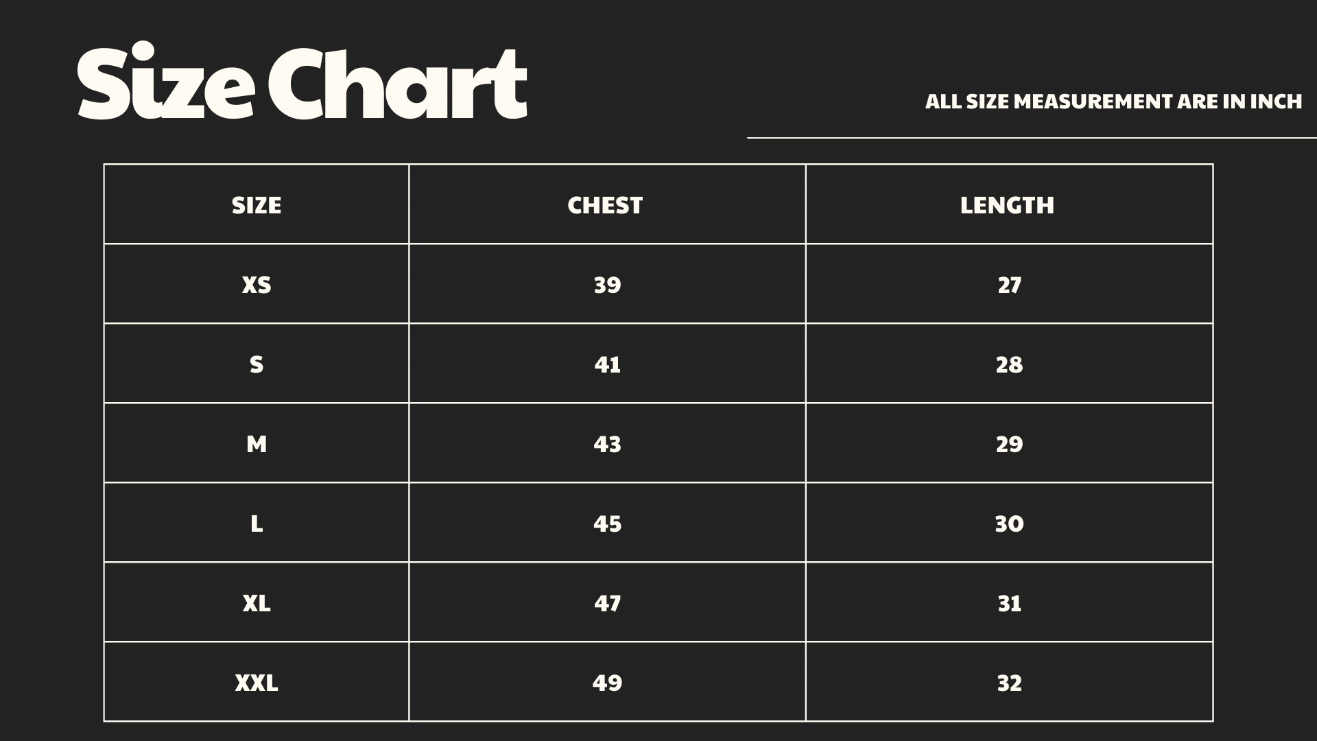 Size Chart