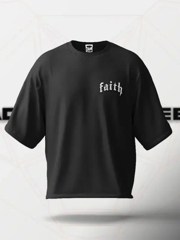 Faith Over Fear Oversized T-Shirt – Black
