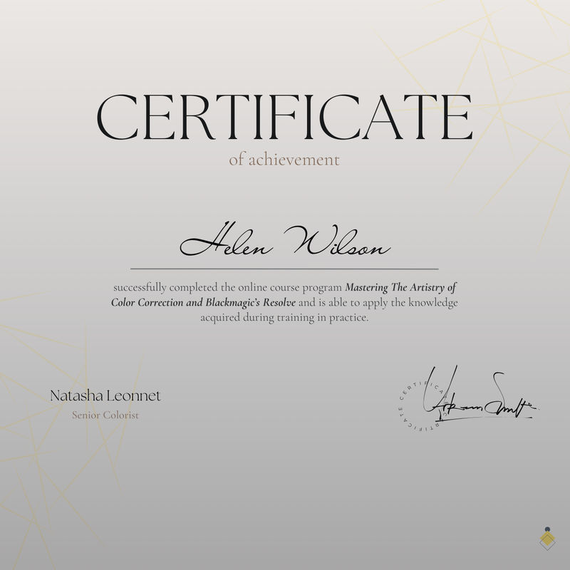 Certificate of completion