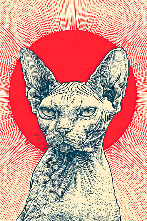Sphynx with Red Sun