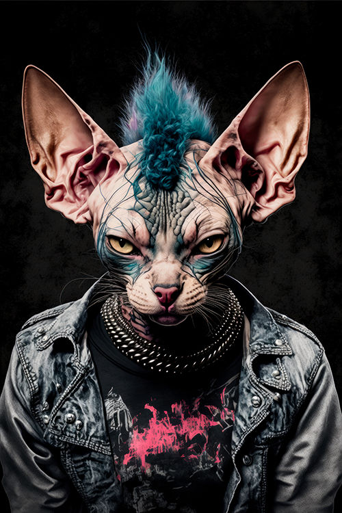 Sphynx cat with mohawk