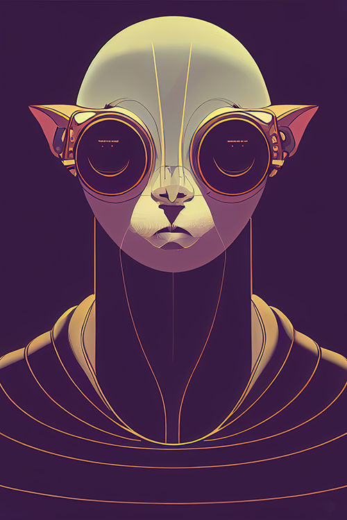 Cyberpunk sphinx cat