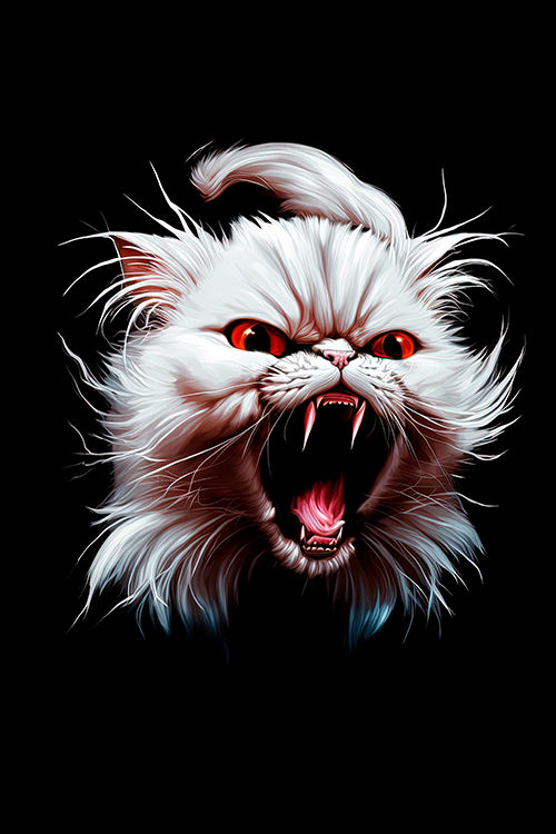 Furious Siberian cat