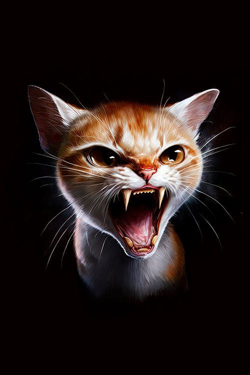 Furious Abyssinian cat