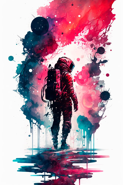 Watercolor astronaut