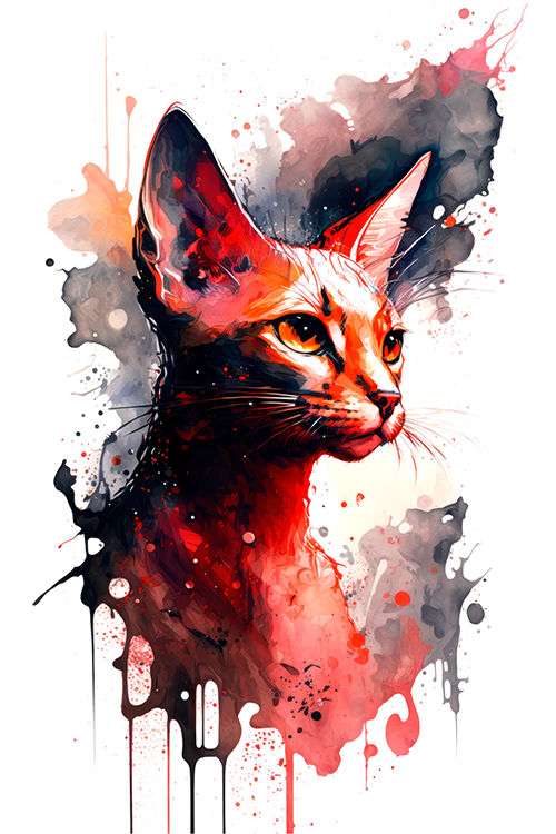 Watercolor Cosmic Cat 1