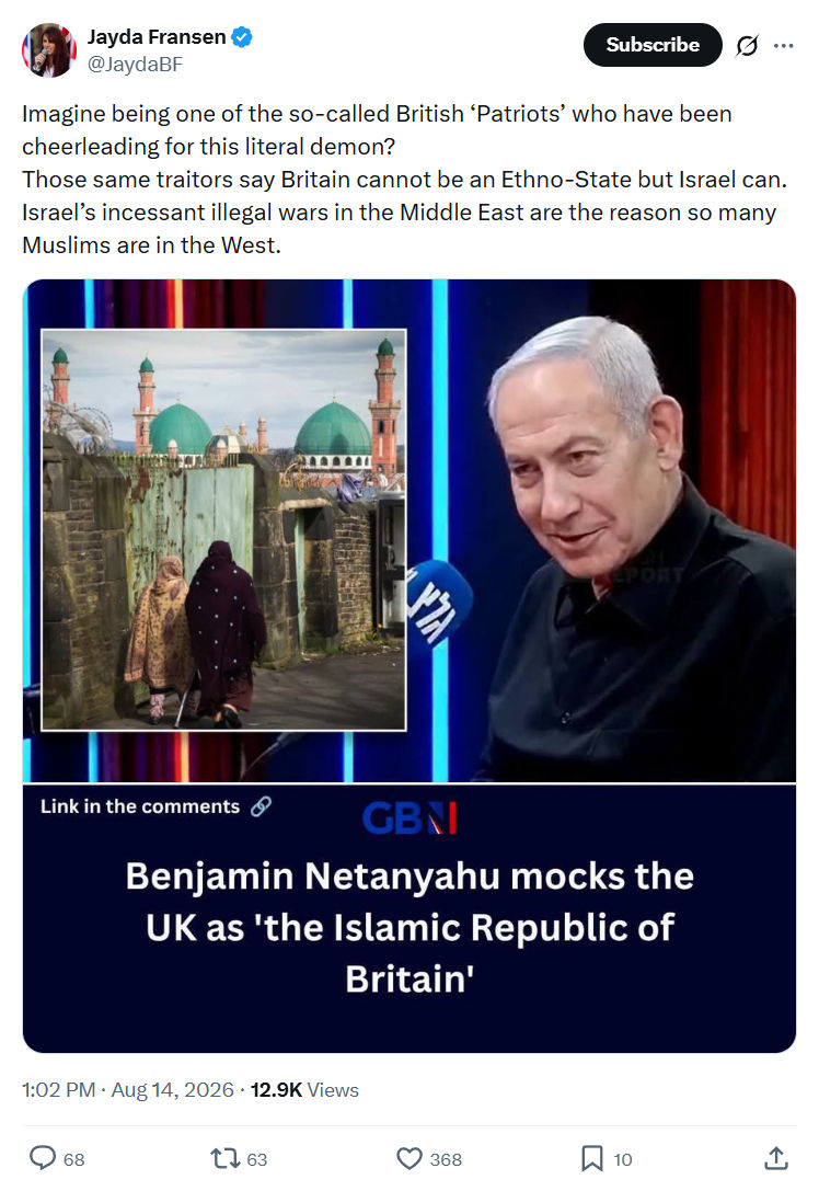 Jayda Fransen: Imagine being one of the so-called...