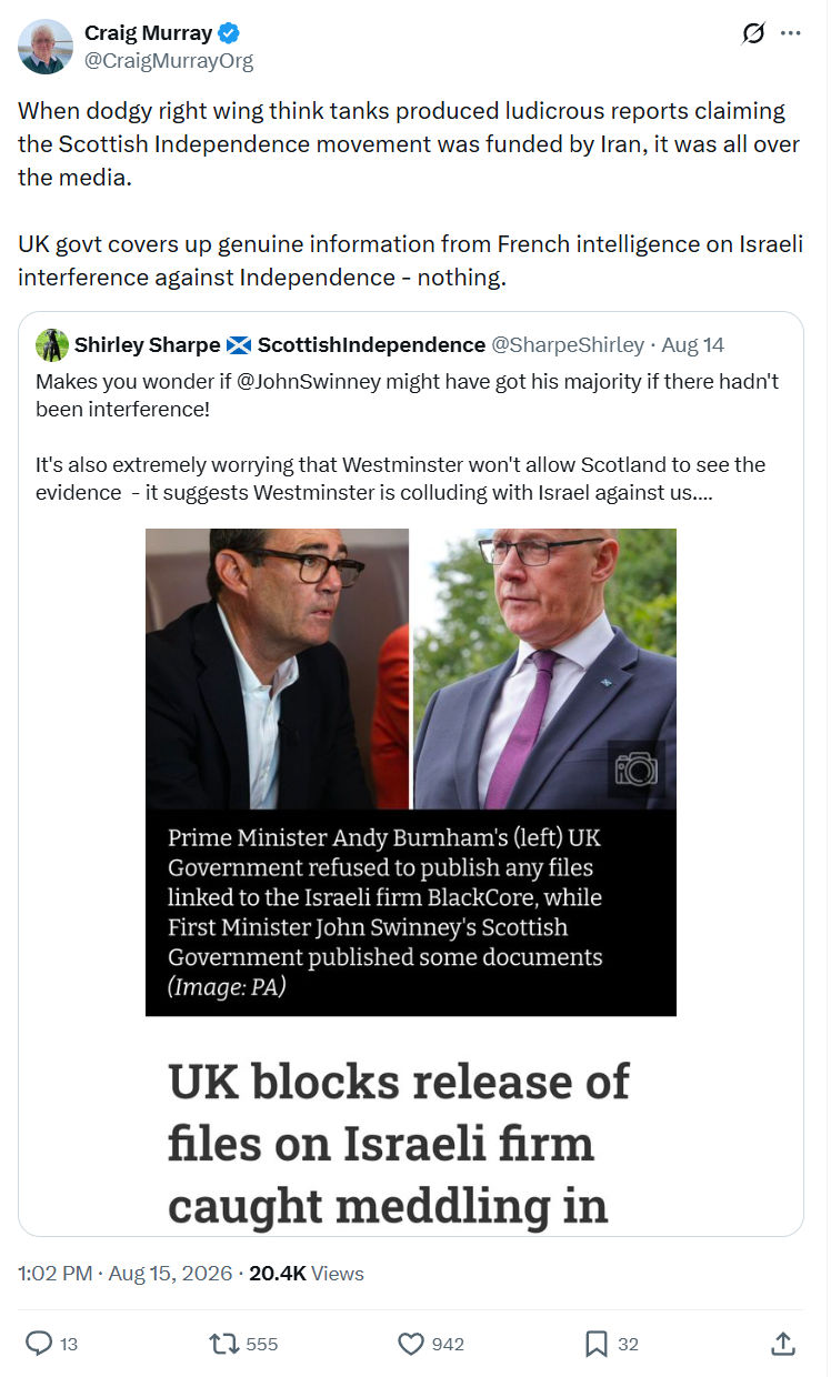 Craig Murray: When dodgy right wing think...