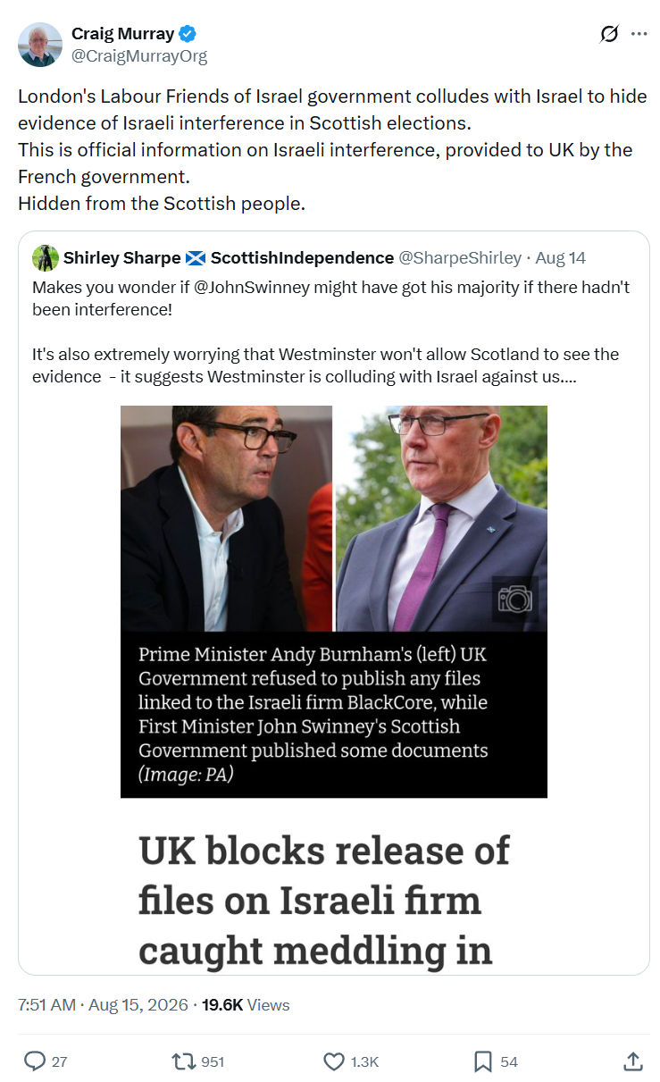 Craig Murray: London's Labour Friends of Israel...