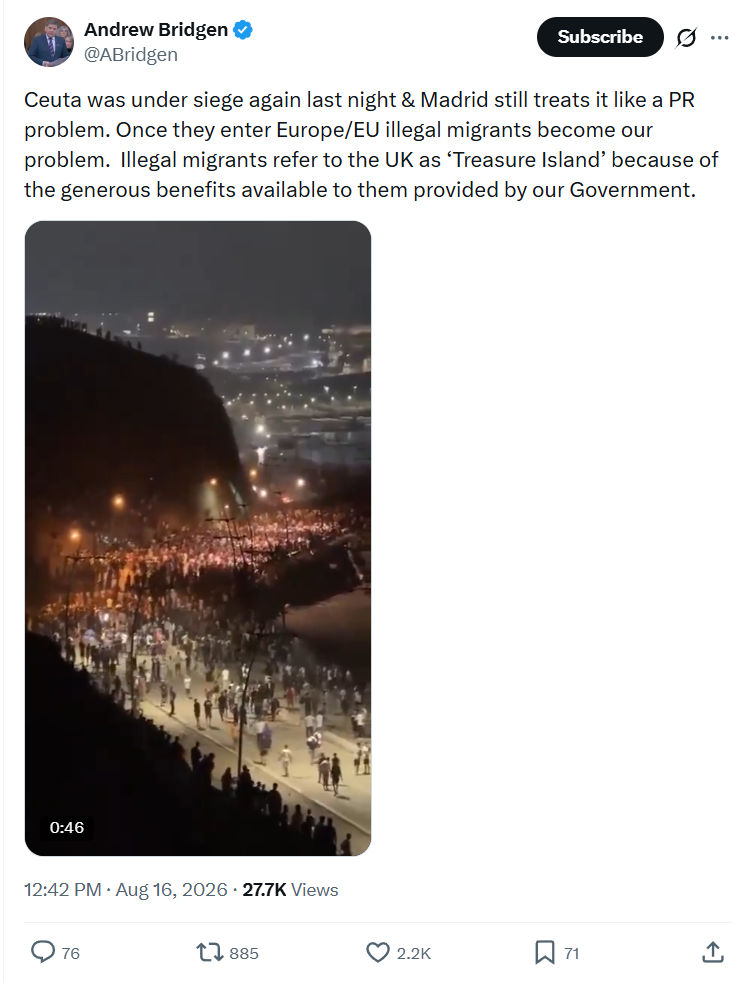 Andrew Bridgen: Ceuta was under siege again...