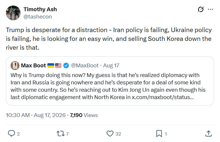 Timothy Ash: Trump is desperate for a distraction...