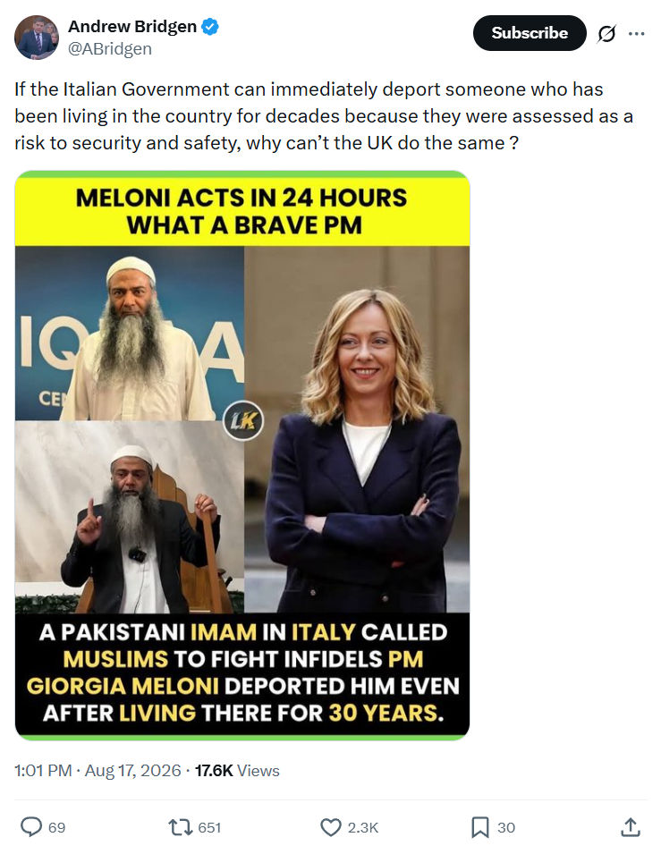 Andrew Bridgen: If the Italian Government can immediately...
