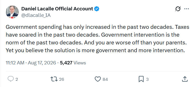 Daniel Lacalle: Government spending has only increased...