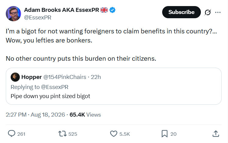 Adam Brooks: I’m a bigot for not wanting...