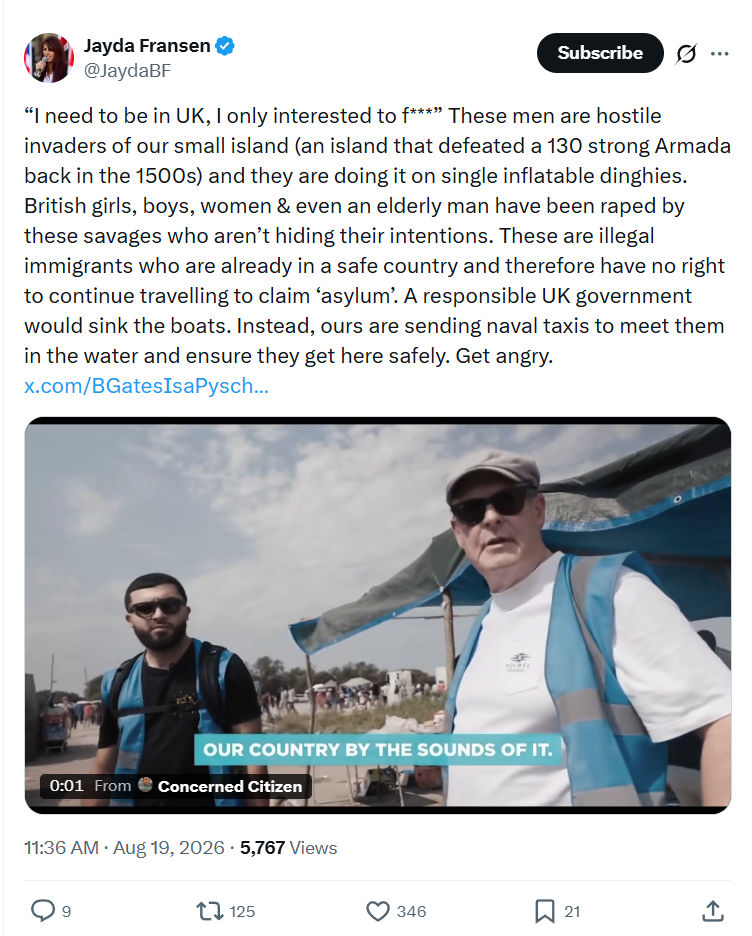 Jayda Fransen: I need to be in UK...