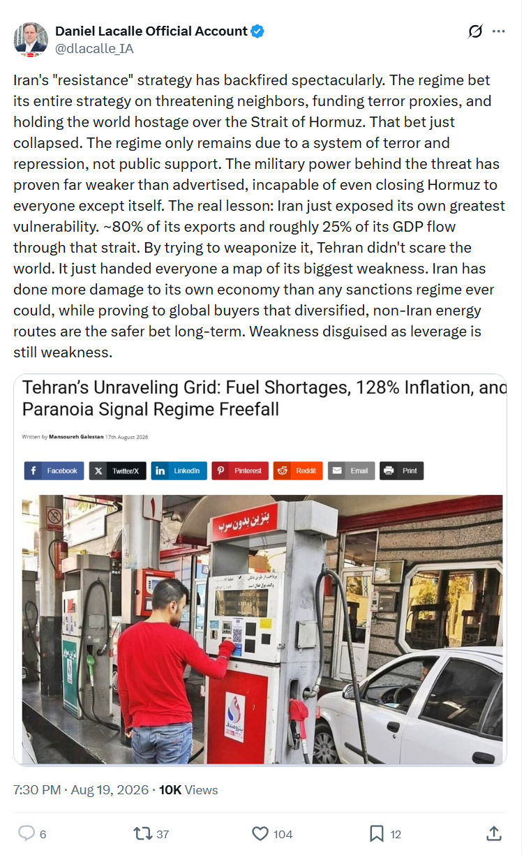 Daniel Lacalle: Iran's "resistance" strategy...