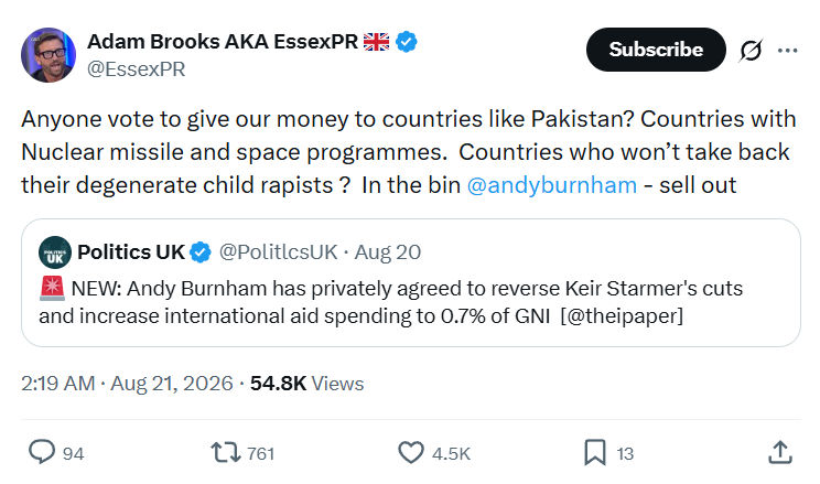 Adam Brooks: Anyone vote to give our money...