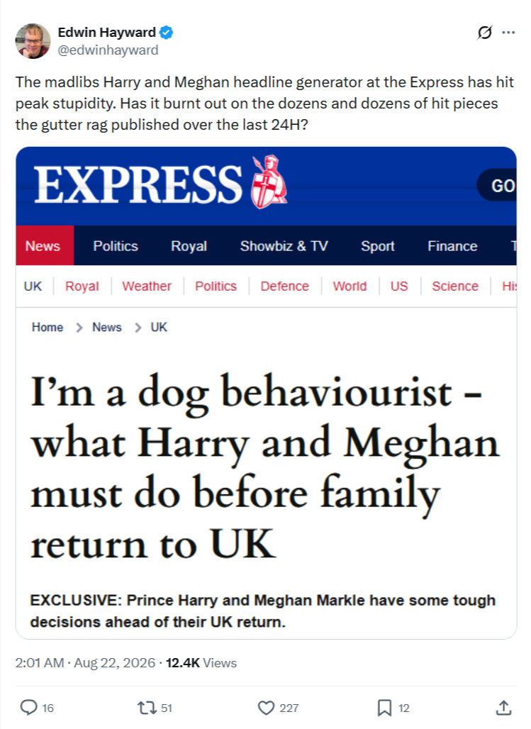 Edwin Hayward: The madlibs Harry and Meghan...