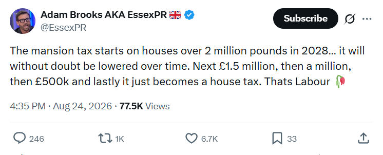 Adam Brooks: The mansion tax starts...