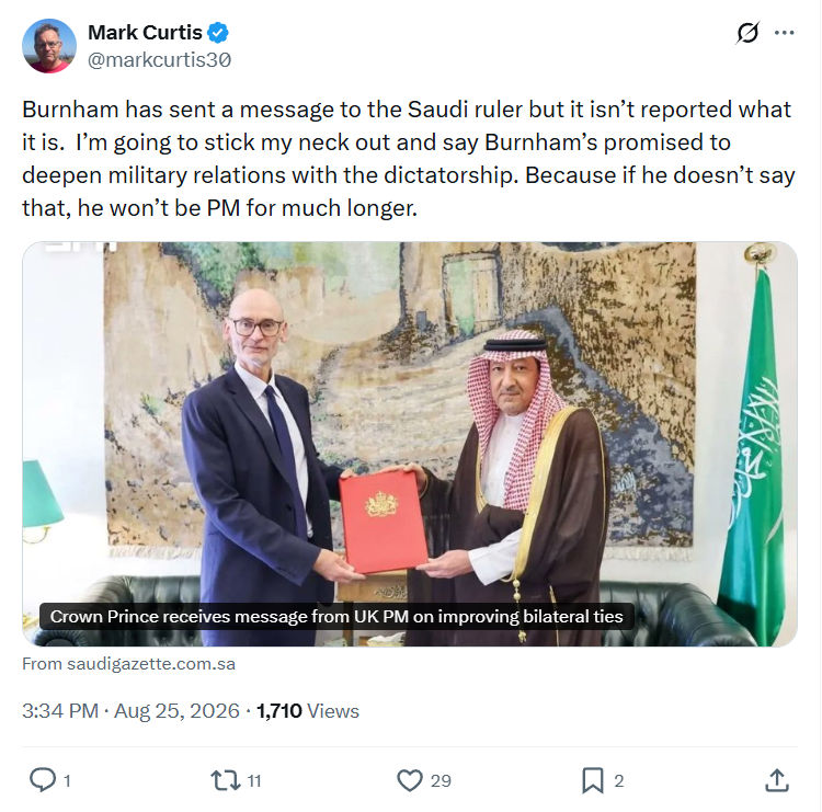 Mark Curtis: Burnham has sent a message...