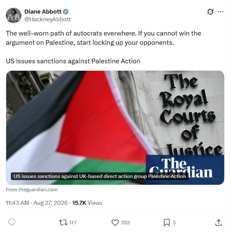 Diane Abbott: The well-worn path of autocrats...