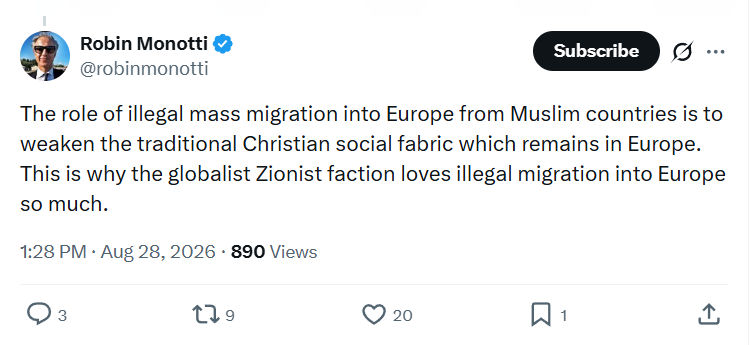 Robin Monotti: The role of illegal mass migration...