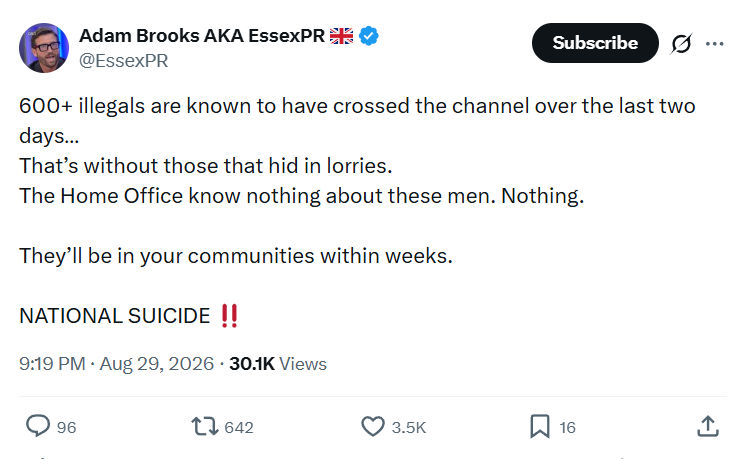 Adam Brooks: 600+ illegals are known to have crossed...