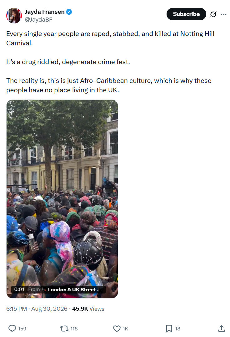 Jayda Fransen: Every single year people are raped...