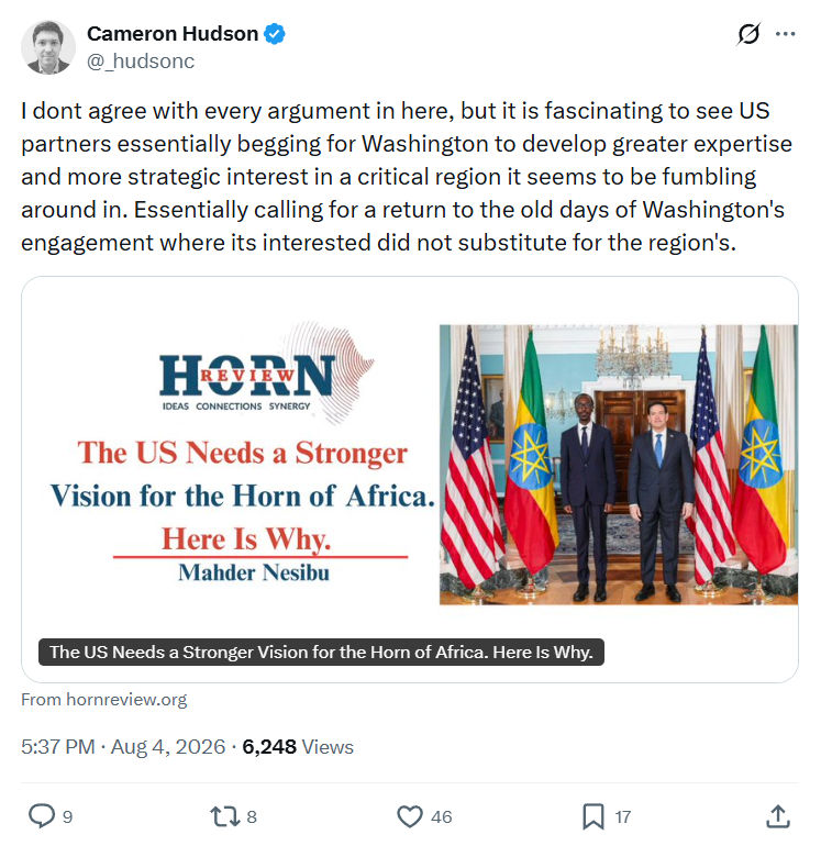 Cameron Hudson: I dont agree with every argument...