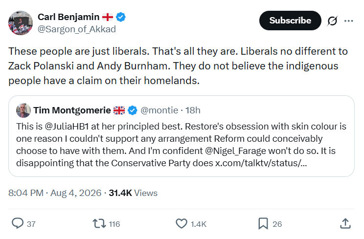 Carl Benjamin: These people are just liberals...