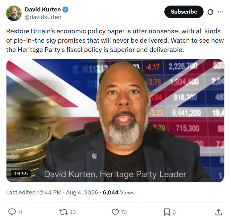 David Kurten: Restore Britain's economic...
