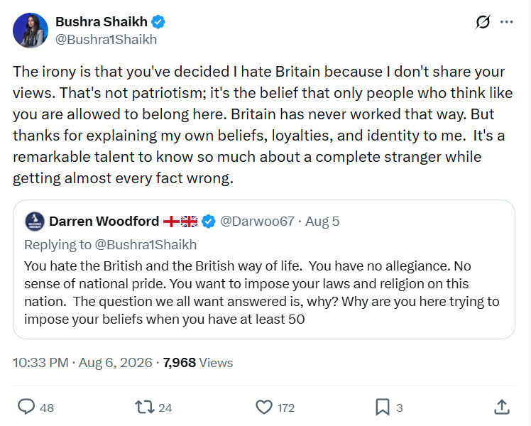 Bushra Shaikh: The irony is that you've decided...