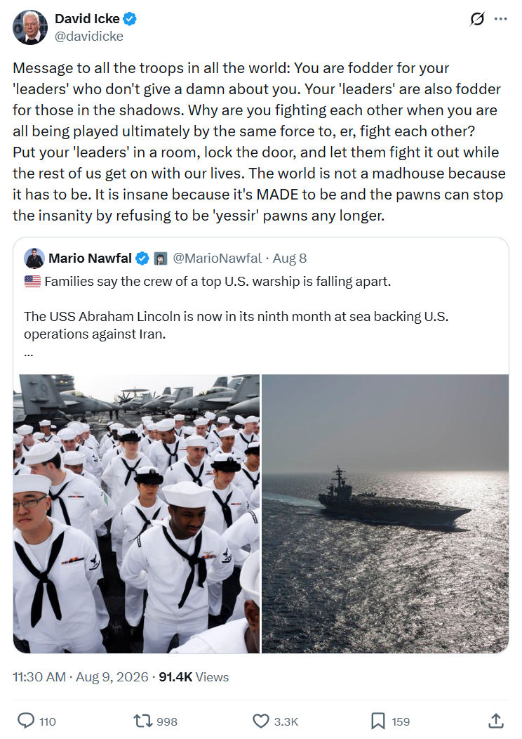 David Icke: Message to all the troops...