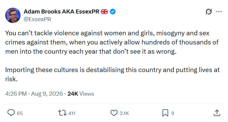 Adam Brooks: You can’t tackle violence against women...