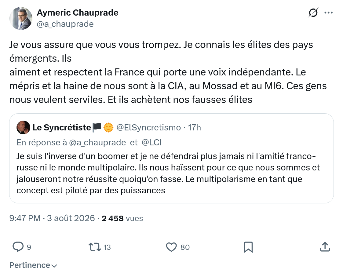 Aymeric Chauprad: Je vous assure que vous...