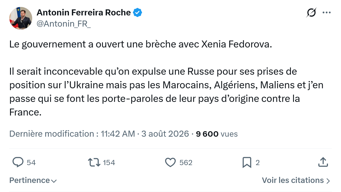 Antonin Ferreira Roche: Le gouvernement a ouvert...