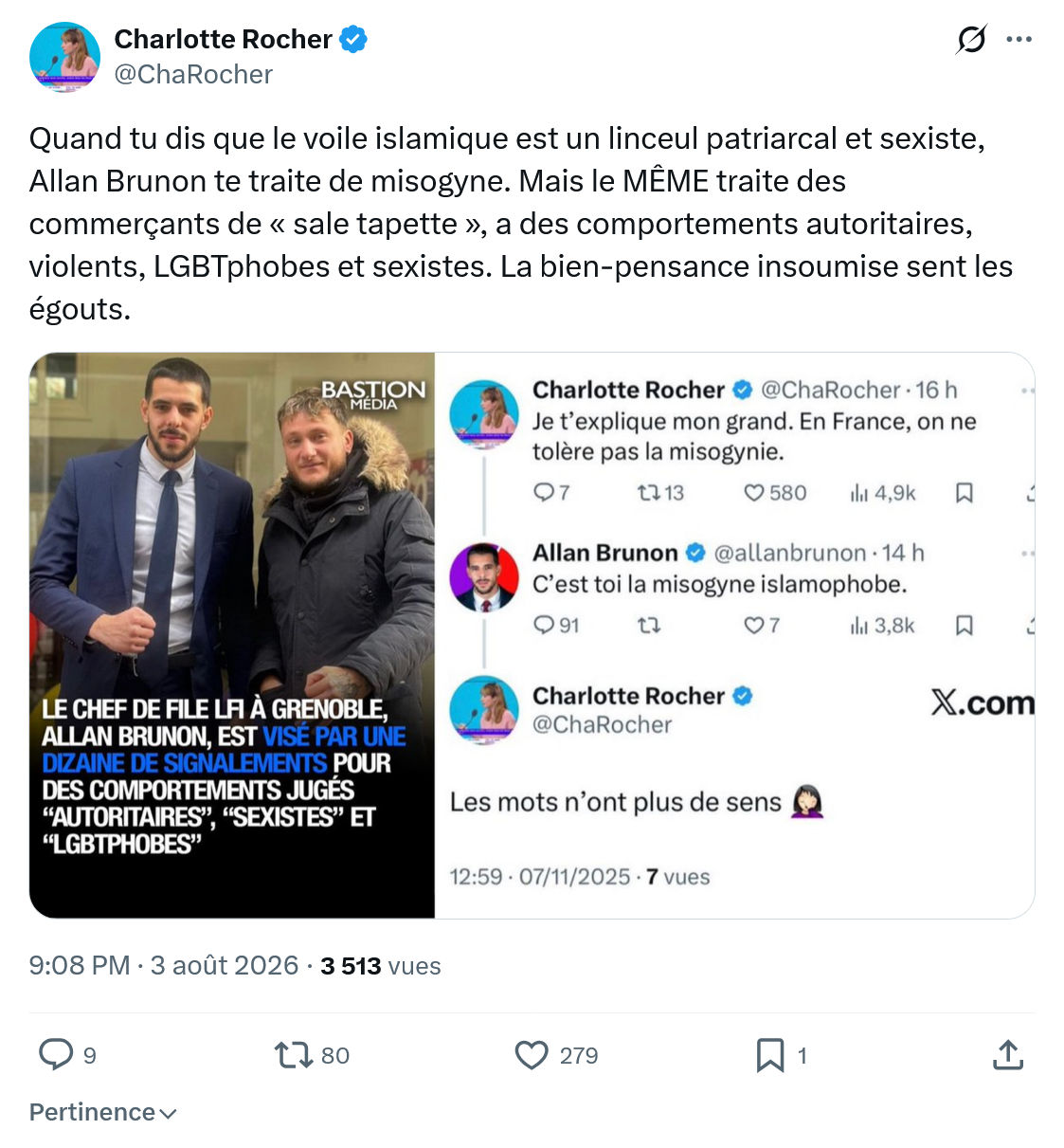 Charlotte Rocher: Quand tu dis que le voile islamique...
